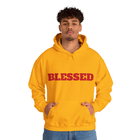UNISEX Blessed Hoodie — White Pullover Sweatshirt with Bold  'BLESSED'  your swag!