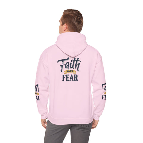 Faith Over Fear Hoodie — Inspirational Christian Pullover with Sleeve Graphics