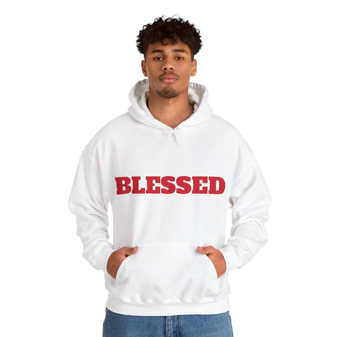 UNISEX Blessed Hoodie — White Pullover Sweatshirt with Bold  'BLESSED'  your swag!