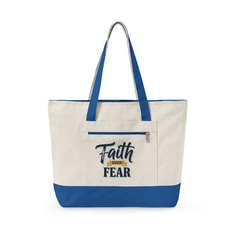 Zippered Canvas Tote