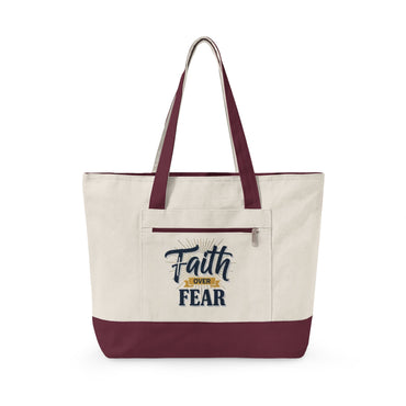 Zippered Canvas Tote