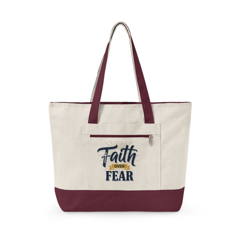 Zippered Canvas Tote