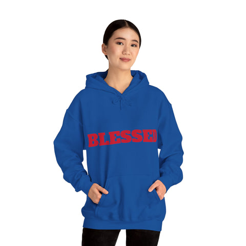 UNISEX Blessed Hoodie — White Pullover Sweatshirt with Bold  'BLESSED'  your swag!