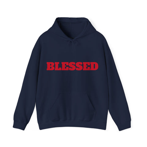 UNISEX Blessed Hoodie — White Pullover Sweatshirt with Bold  'BLESSED'  your swag!