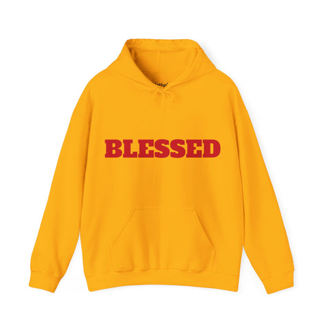 UNISEX Blessed Hoodie — White Pullover Sweatshirt with Bold  'BLESSED'  your swag!