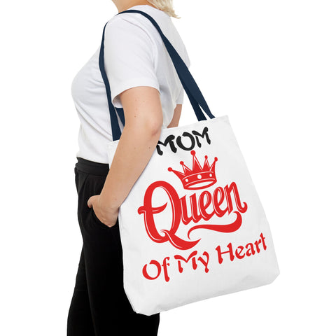 Mom Queen Tote Bag - White with Four Color Straps