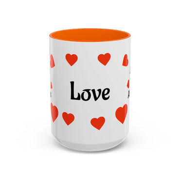 Say I love you with this "Love You Always" Accent Coffee Mug — Heart Pattern Valentines Gift (15oz)
