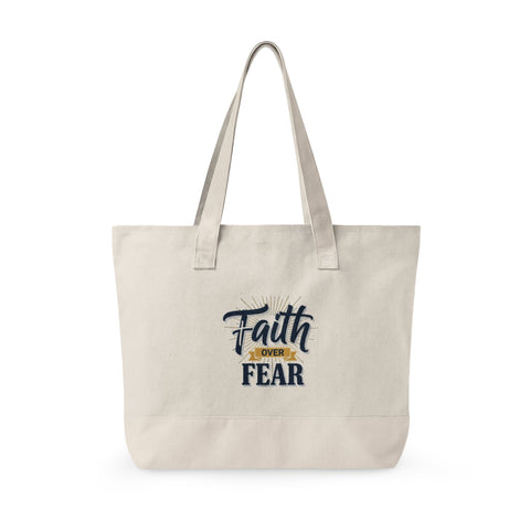 Zippered Canvas Tote
