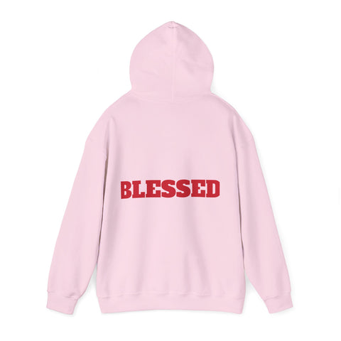 UNISEX Blessed Hoodie — White Pullover Sweatshirt with Bold  'BLESSED'  your swag!