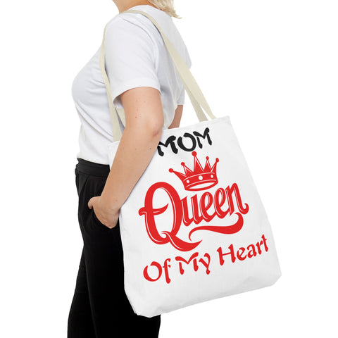 Mom Queen Tote Bag - White with Four Color Straps