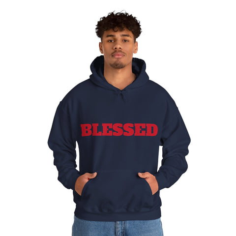 UNISEX Blessed Hoodie — White Pullover Sweatshirt with Bold  'BLESSED'  your swag!
