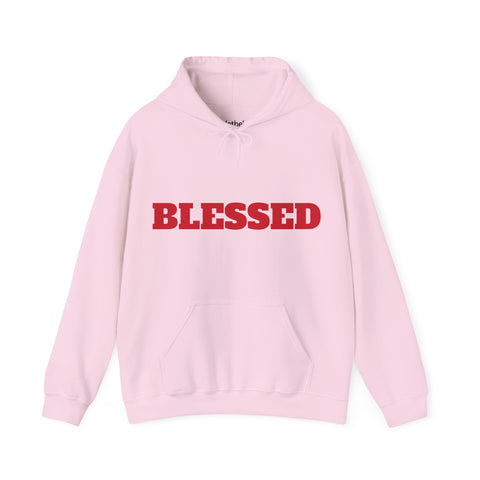 UNISEX Blessed Hoodie — White Pullover Sweatshirt with Bold  'BLESSED'  your swag!