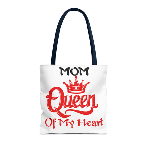Mom Queen Tote Bag - White with Four Color Straps