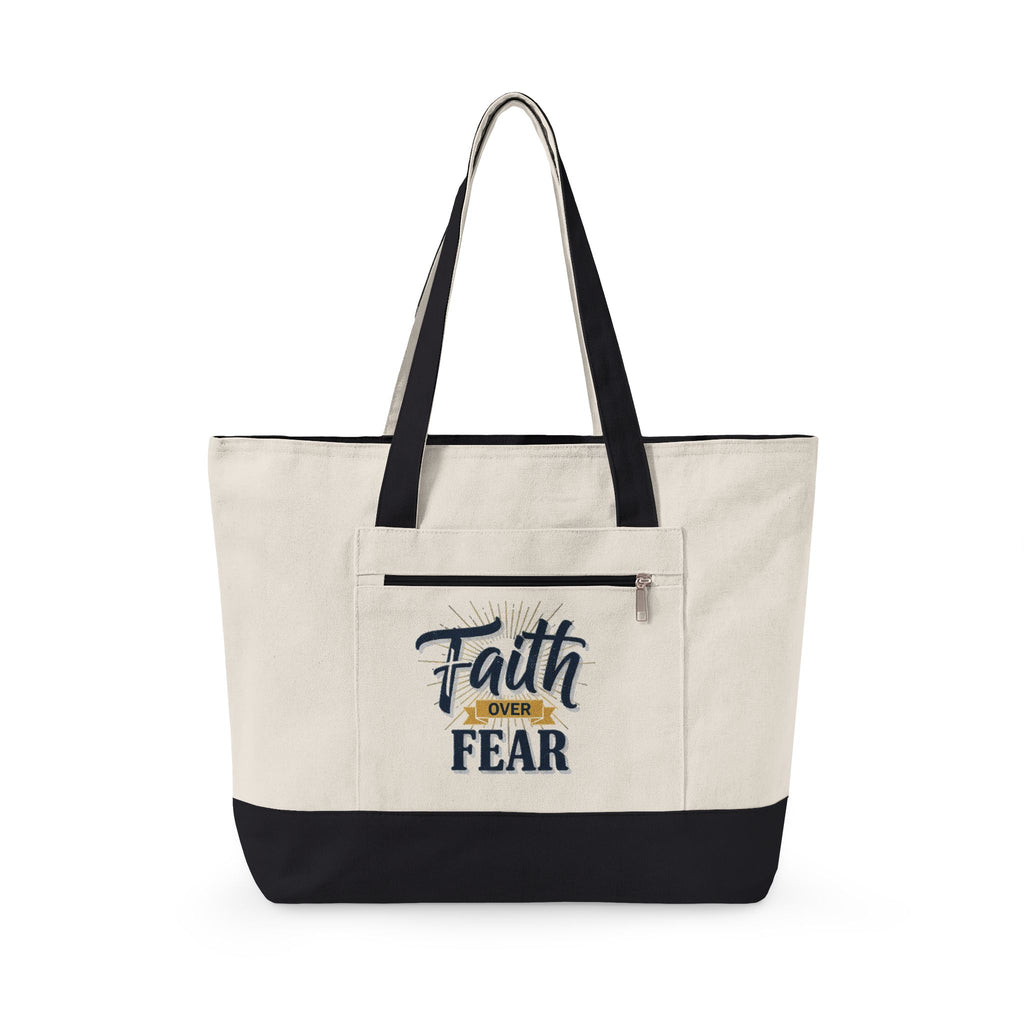 Zippered Canvas Tote