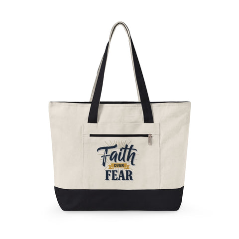 Zippered Canvas Tote