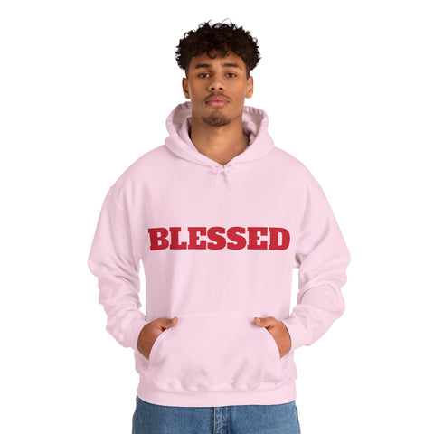 UNISEX Blessed Hoodie — White Pullover Sweatshirt with Bold  'BLESSED'  your swag!