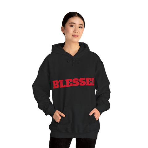 UNISEX Blessed Hoodie — White Pullover Sweatshirt with Bold  'BLESSED'  your swag!