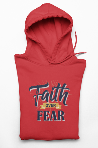Faith Over Fear Hoodie — Inspirational Christian Pullover with Sleeve Graphics