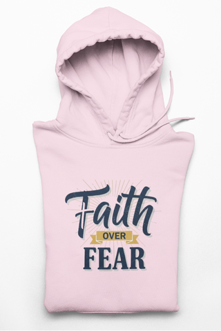 Faith Over Fear Hoodie — Inspirational Christian Pullover with Sleeve Graphics