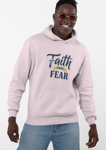Faith Over Fear Hoodie — Inspirational Christian Pullover with Sleeve Graphics