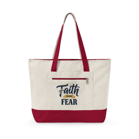 Zippered Canvas Tote