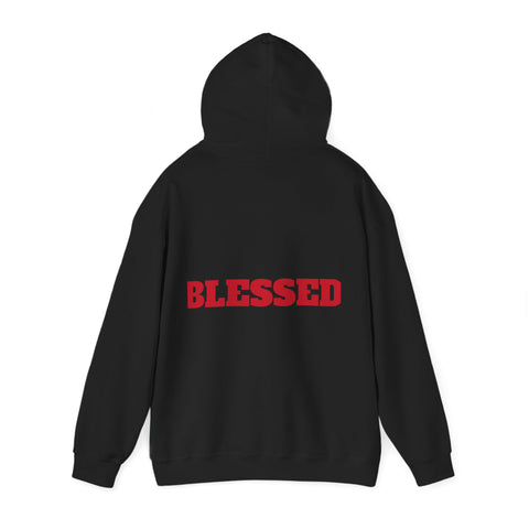UNISEX Blessed Hoodie — White Pullover Sweatshirt with Bold  'BLESSED'  your swag!