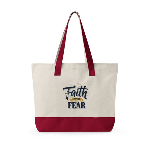 Zippered Canvas Tote