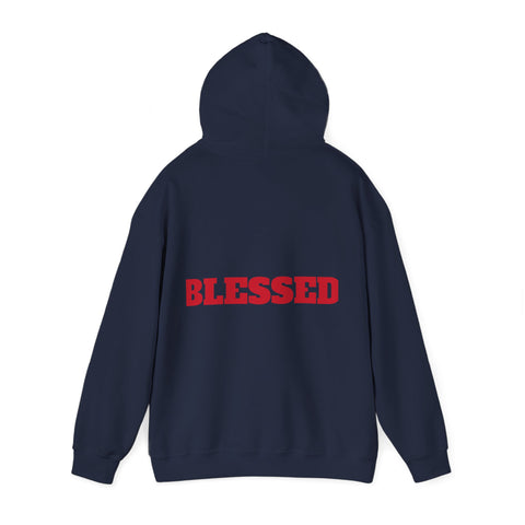 UNISEX Blessed Hoodie — White Pullover Sweatshirt with Bold  'BLESSED'  your swag!
