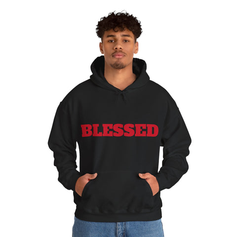 UNISEX Blessed Hoodie — White Pullover Sweatshirt with Bold  'BLESSED'  your swag!