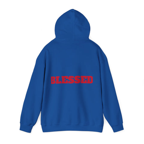 UNISEX Blessed Hoodie — White Pullover Sweatshirt with Bold  'BLESSED'  your swag!