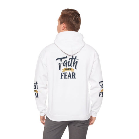 Faith Over Fear Hoodie — Inspirational Christian Pullover with Sleeve Graphics