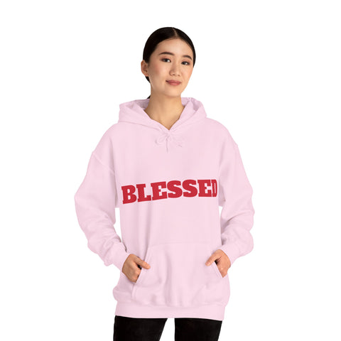 UNISEX Blessed Hoodie — White Pullover Sweatshirt with Bold  'BLESSED'  your swag!