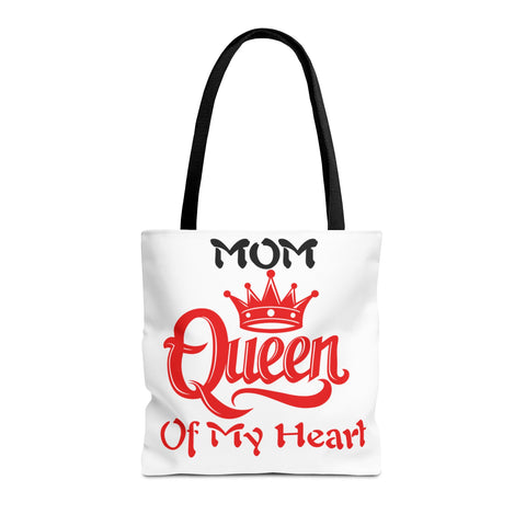 Mom Queen Tote Bag - White with Four Color Straps -