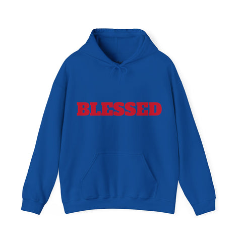 UNISEX Blessed Hoodie — White Pullover Sweatshirt with Bold  'BLESSED'  your swag!