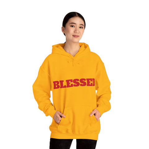 UNISEX Blessed Hoodie — White Pullover Sweatshirt with Bold  'BLESSED'  your swag!