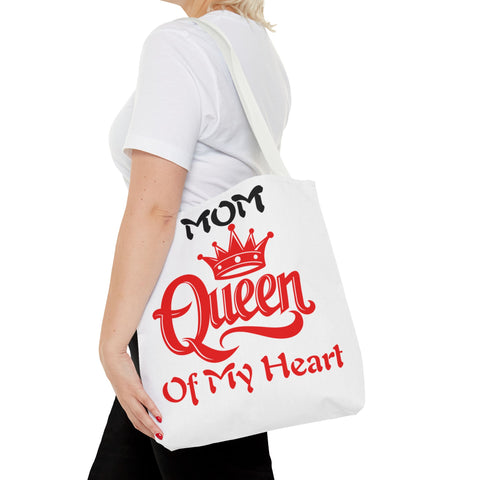 Mom Queen Tote Bag - White with Four Color Straps