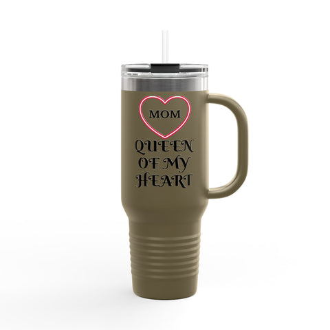 "Mom: Queen of My Heart" White Tumbler- Celebrating Mothers on this special Mother's Day