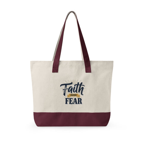 Zippered Canvas Tote