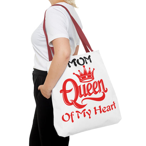 Mom Queen Tote Bag - White with Four Color Straps