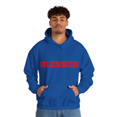 UNISEX Blessed Hoodie — White Pullover Sweatshirt with Bold  'BLESSED'  your swag!