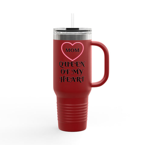 "Mom: Queen of My Heart" White Tumbler- Celebrating Mothers on this special Mother's Day