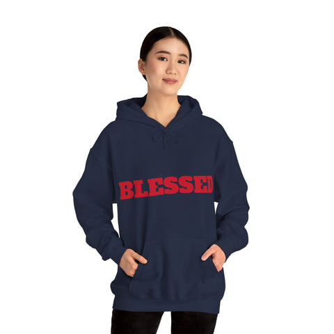 UNISEX Blessed Hoodie — White Pullover Sweatshirt with Bold  'BLESSED'  your swag!