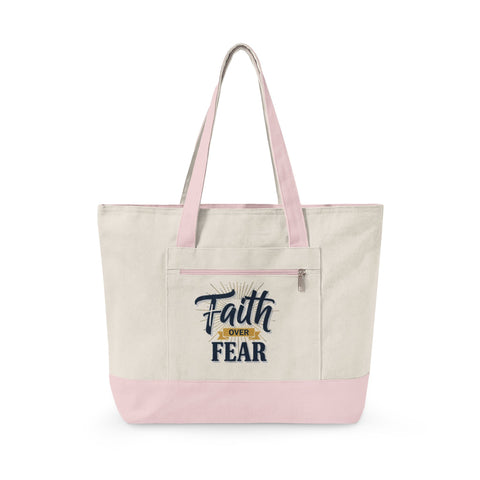Zippered Canvas Tote